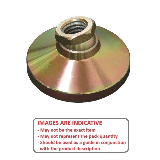 1102888 | MSF-127C-CGC-048 (Each) --- Levelling Socket Mounts - 1/2-13 UNC - 12.7mm - 47.6x28.6 mm Swivel - Gold Chromate Mount