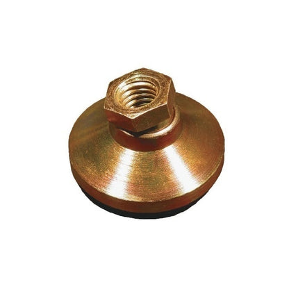 Support de Nivellement 1270 Kg - 3/8-16 UNC - 31,8 x 22,2 mm - Douille Chromate Or avec Patin Caoutchouc - MBA (Pack de 25)