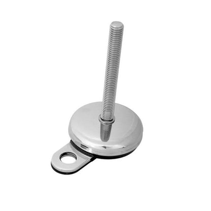 Support de Nivellement 800 Kg - 3/4-10 UNC - 74,9 x 152,4 mm - Goujon Court Conception Hygiénique Inox 303-304 - 18-8 - A2 - Nivellement - Ancrage - Un Trou de Montage - MBA (Pack de 1)