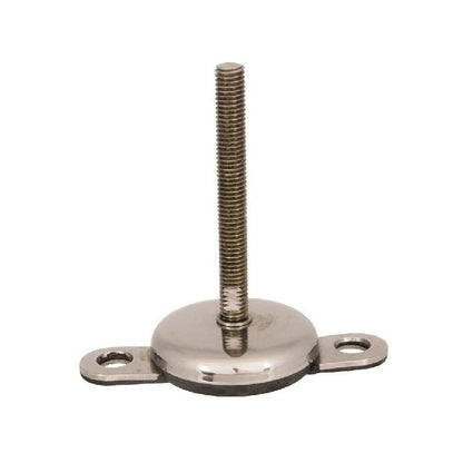 Support de Nivellement 800 Kg - 5/8-11 UNC - 74,9 x 152,4 mm - Goujon Court Conception Hygiénique Inox 303-304 - 18-8 - A2 - Nivellement - Ancrage - Deux Trous de Montage - MBA (Pack de 1)