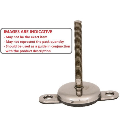 1103293 | MLM-127C-102-S4-AHY2 (Each) --- Levelling Studded Mounts - 1/2-13 UNC - 12.7mm - 74.9x22.1 mm Hygienic - Stainless Steel 304 Similar to A2, 18-8 HRB80 Mount