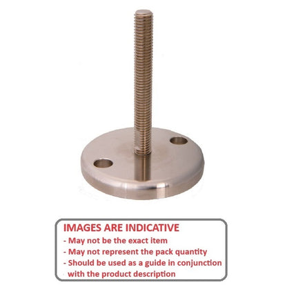 1103502 | MSM-127C-152-S4-ALPHY-H090 (Each) --- Levelling Studded Mounts - 1/2-13 UNC - 12.7mm - 89.9x11.9 mm Hygienic - Stainless Steel 304 Similar to A2, 18-8 HRB80 Mount