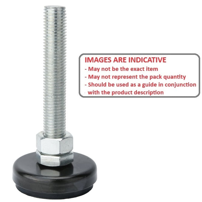 1124953 | MLM-200M-200-CZRP (Each) --- Levelling Studded Mounts - M20 - 20x2.5mm - 80x32 mm Swivel - Steel Mount