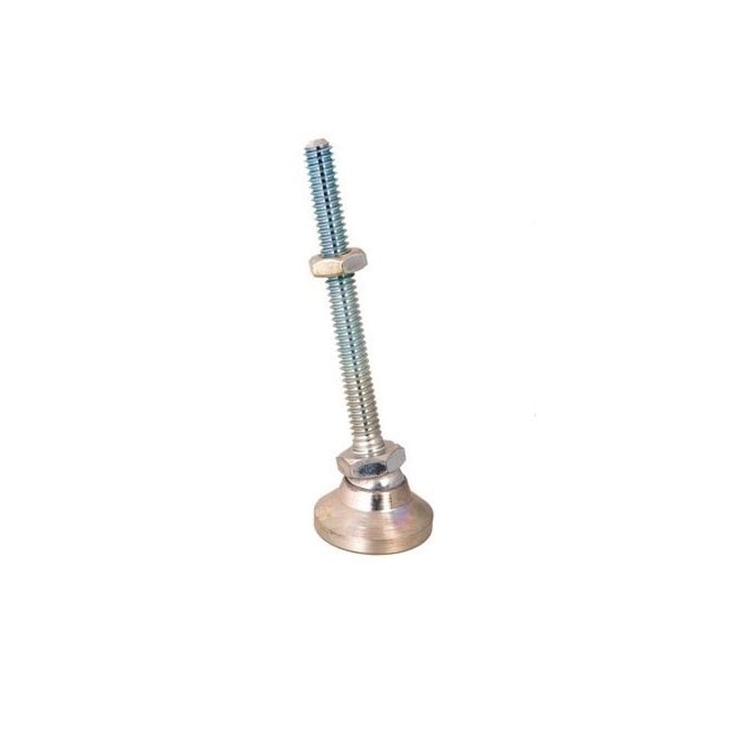 Support de Nivellement 1700 Kg - 3/8-16 UNC - 31,8 x 50,8 mm - Goujon Court Chromate Transparent - Nivellement Pivotant - MBA (Pack de 25)