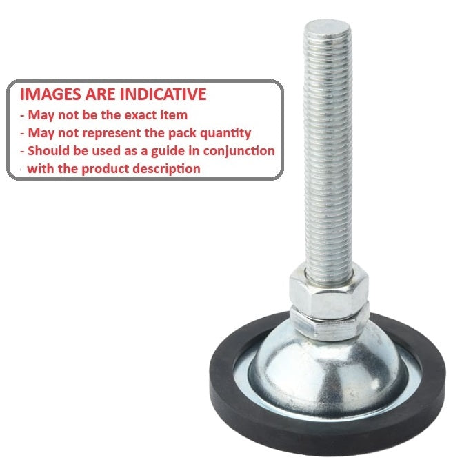 1114729 | MLM-160M-150-ZRP-ECO (Each) --- Levelling Studded Mounts - M16 - 16x2mm - 80x35 mm Economy - Steel - Zinc Mount