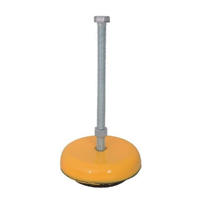 Support de Nivellement 140 Kg - 1/2-13 UNC - 203,2 x - Goujon Base Élastomère - OSHA Jaune - Nivellement - MBA (Pack de 1)