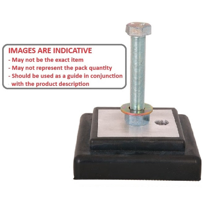 1189999 | MLM-1810-101-MC (Each) --- Levelling Studded Machine Mounts - 101.6 x 101.6 30.2 mm - 60  - Aluminium - Steel - Elastomer Duro 60 Mount