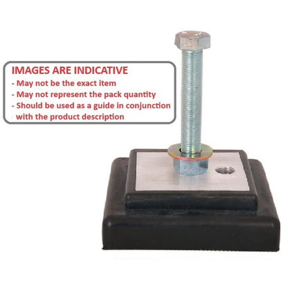 1189999 | MLM-1810-101-MC (Each) --- Levelling Studded Machine Mounts - 101.6 x 101.6 30.2 mm - 60  - Aluminium - Steel - Elastomer Duro 60 Mount