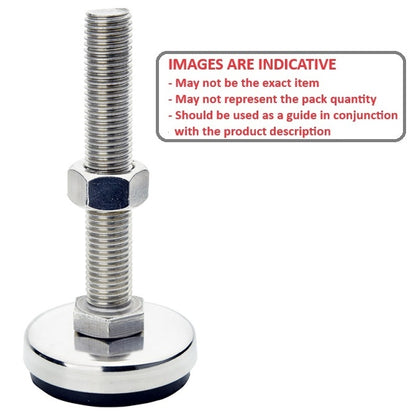 1082271 | MLM-080M-060-S4RP-I (Each) --- Levelling Studded Mounts - M8 - 8x1.25mm - 40x22.5 mm Industrial - Stainless Steel 304 Similar to A2, 18-8 HRB80 Mount