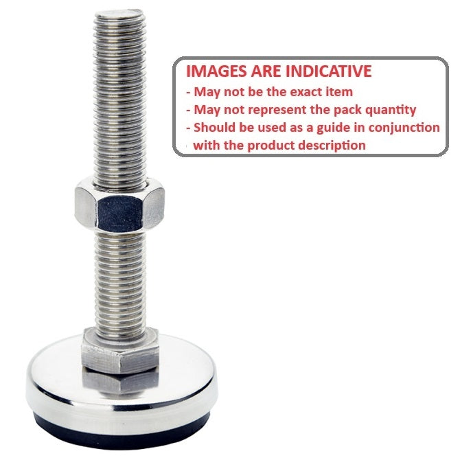 1099121 | MLM-120M-100-S4RP-I (Each) --- Levelling Studded Mounts - M12 - 12x1.75mm - 50x25 mm Industrial - Stainless Steel 304 Similar to A2, 18-8 HRB80 Mount