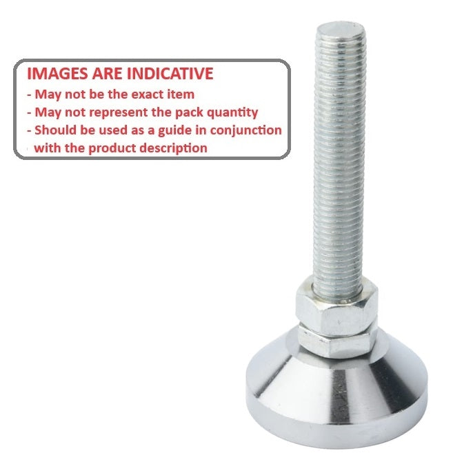 1082511 | MLM-080M-080-CZRP (Each) --- Levelling Studded Mounts - M8 - 8x1.25mm - 50x26.5 mm Standard - Steel Mount