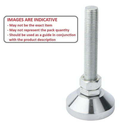 1124764 | MLM-200M-100-S4 (Each) --- Levelling Studded Mounts - M20 - 20x2.5mm - 60x34 mm Standard - Stainless Steel 304 Similar to A2, 18-8 HRB80 Mount