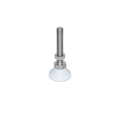 Support de Nivellement 1270 Kg - 3/8-16 UNC - 31,8 x 50,8 mm - Goujon Inox 303 avec Base Acétal - Nivellement Pivotant - MBA (Pack de 1)