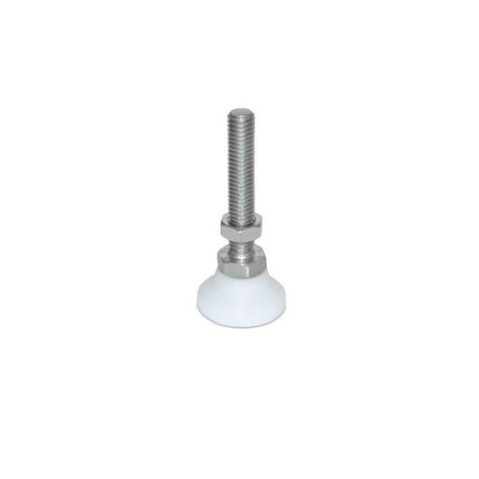 Support de Nivellement 1270 Kg - 3/8-16 UNC - 31,8 x 50,8 mm - Goujon Inox 303 avec Base Acétal - Nivellement Pivotant - MBA (Pack de 1)