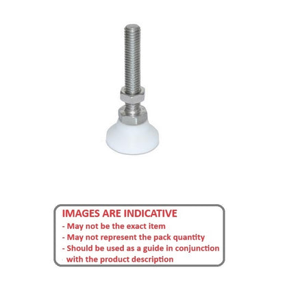 1072675 | MSM-064C-032-S3AB (Each) --- Levelling Studded Mounts - 1/4-20 UNC - 6.35mm - 25.4x17.9 mm Swivel - Stainless Steel 303/304 Similar to A2, 18-8 HRB80 Mount
