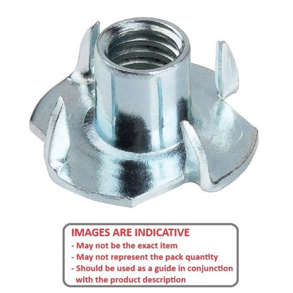 Écrou aveugle 4-40 UNC - Té à base plate en acier zingué - MBA (Paquet de 45)