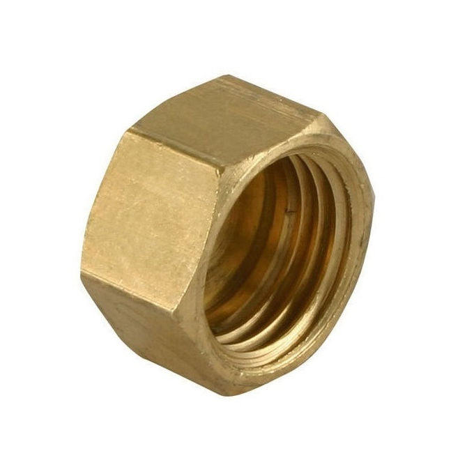 1084847 | NT095W-HX-BR (PK-5) --- Hexagonal Nuts - 3/8-16 BSW - 9.53mm - 7.6x15 mm Full - Brass Nut