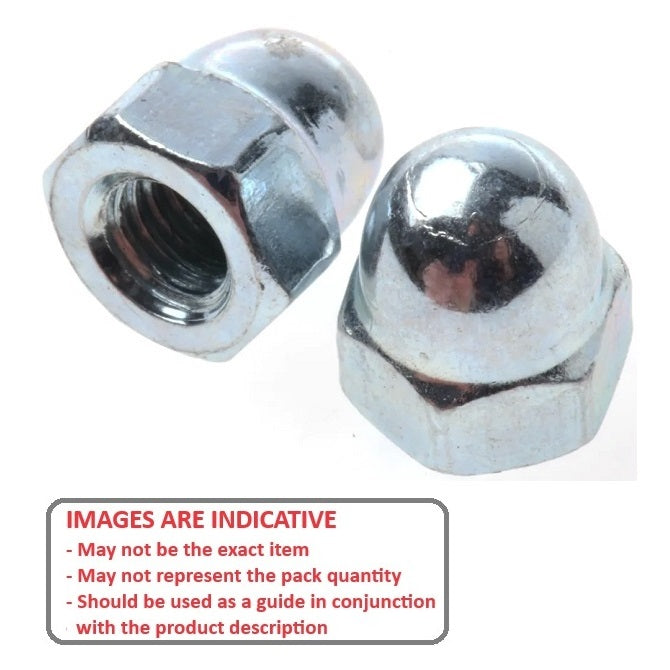 1059712 | NT048C-DM-CC (50 Pcs) --- Dome Nuts - 10-24 UNC (4.76mm) x  Steel - Chrome Plated x 8.89 mm