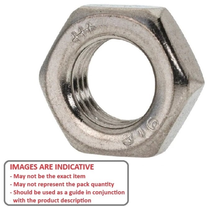 Écrou Hexagonal 3/8-16 UNC - Demi Inox 303-304 - 18-8 - A2 - MBA (Paquet de 10)