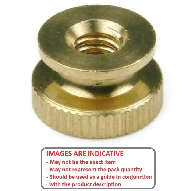 1070910 | NT064C-THC-BR (PK-111) --- Thumb Nuts - 1/4-20 UNC - 6.35mm - 9.5x3.97 mm Collared - Brass Nut