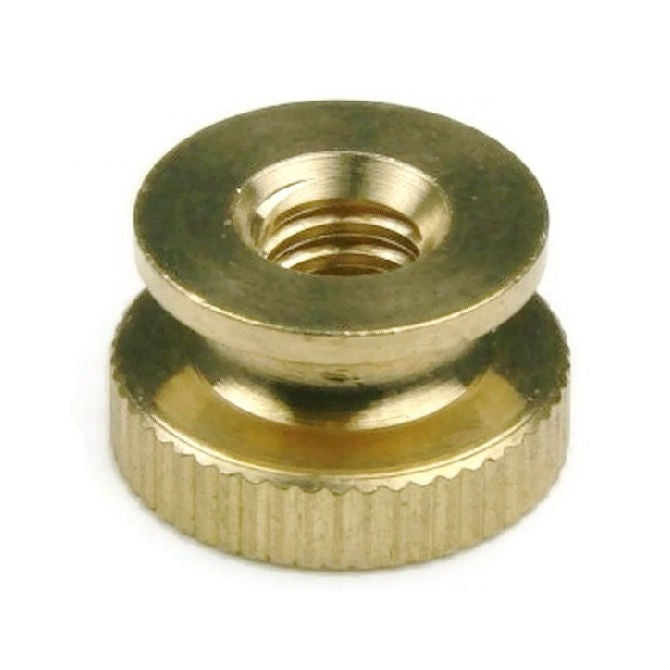 1070910 | NT064C-THC-BR (PK-111) --- Thumb Nuts - 1/4-20 UNC - 6.35mm - 9.5x3.97 mm Collared - Brass Nut