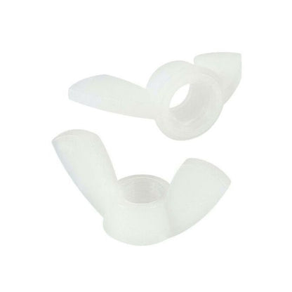 1064874 | NT060M-WG-NY (PK-5) --- Wing Nuts - M6 - 6x1mm - 20x12 mm - Natural Nylon 6.6 Nut