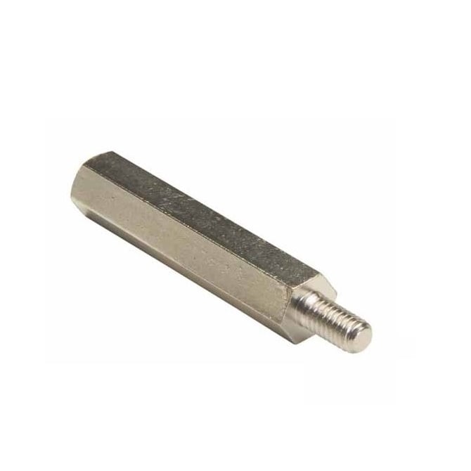 Pilier Fileté M6 x 10 x 50 mm Acier Doux Électro-Zinc Jaune - MBA (Pack de 1)