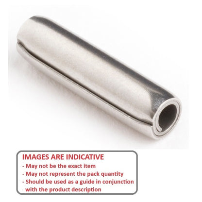 1048939 | PSP-032-014-S2 (Each) --- Coiled Pins - 3.18x14.27 - 3.18 - 3.28 - Stainless Steel 304 Similar to A2, 18-8 HRB80 Pin