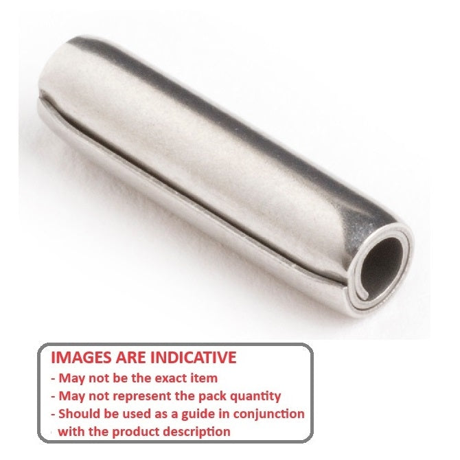 1049017 | PSP-032-025-S2 (PK-5) --- Coiled Pins - 3.18x25.4 - 3.18 - 3.28 - Stainless Steel 304 Similar to A2, 18-8 HRB80 Pin