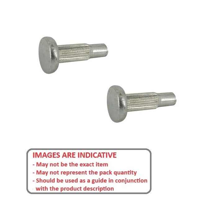 1044034 | HDP030-10F (PK-10) --- Hammer Drive Pins - 3x10x3.06 mm Flat Head - Carbon Steel Pin