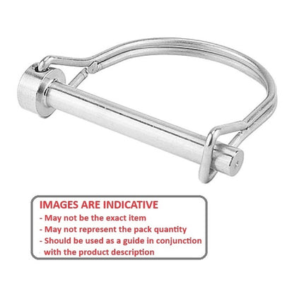 1088527 | LYP-R2-095-044-S4 (Each) --- Wire Lock Lynch Pins - 9.53x44.45x2.3 mm Double Wire - Stainless Steel 304 Similar to A2, 18-8 HRB80 Pin