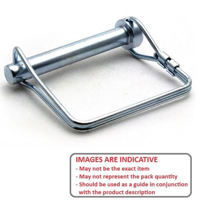 1082629 | LYP-Q2-080-065-CZ (PK-25) --- Wire Lock Lynch Pins - 8x55x2.1 mm Double Wire - Carbon Steel Spring Wire Zinc Plated Pin