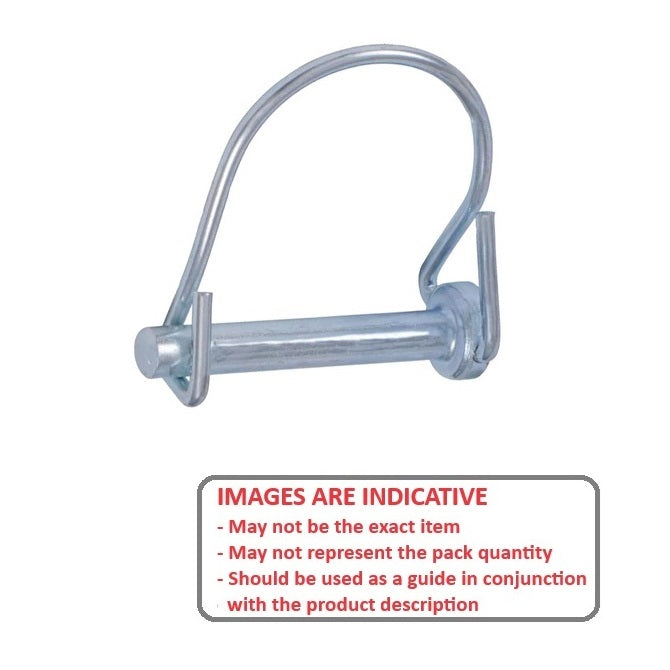 1088528 | LYP-R1-095-044-CZ (Each) --- Wire Lock Lynch Pins - 9.53x44.45x3 mm Single Wire - Carbon Steel Spring Wire Zinc Plated Pin