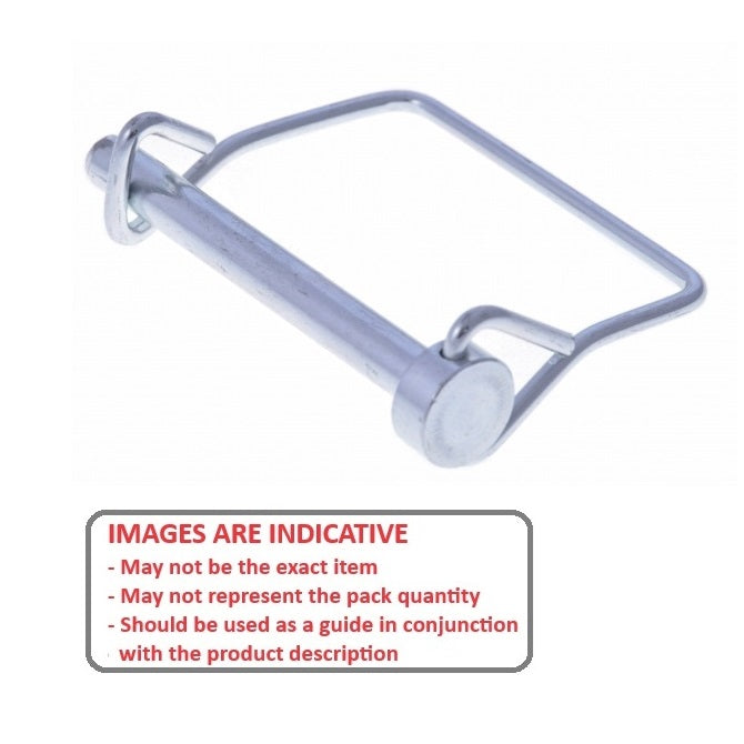 1088692 | LYP-Q1-095-076-CZ (PK-3) --- Wire Lock Lynch Pins - 9.53x76.2x3 mm Single Wire - Carbon Steel Spring Wire Zinc Plated Pin