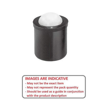 1079796 | PLBP-080-090-PP-012 (PK-5) --- Ball Push Fit Plungers - 8x9 mm - 6 N Plastic Body - Plastic Plunger