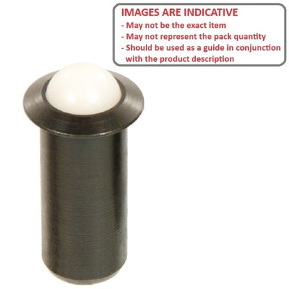 Piston à bille 12,7 x 27,9 mm Corps en acier avec bille en nylon – Bille – Push Fit – MBA (lot de 1)