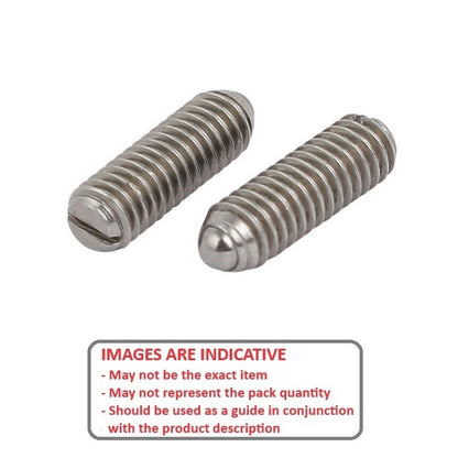 1044483 | PLBT-030M-060-S3-005 (PK-20) --- Ball Threaded Plungers - M3 - 3x0.5mm - 6 mm - 2 N Stainless Body - Stainless Steel 303 Similar to A2, 304, 18-8 Plunger