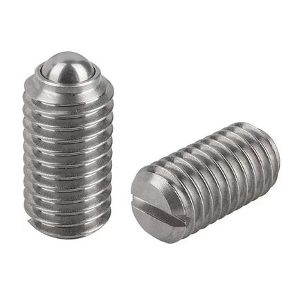 1066802 | PLBT-060M-140-S3-040 (Each) --- Ball Threaded Plungers - M6 - 6x1mm - 14 mm - 28 N Stainless Body - Stainless Steel 303 Similar to A2, 304, 18-8 Plunger