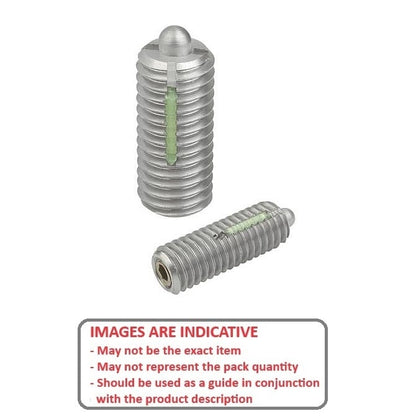 Piston à bille 1/2-13 UNC x 22,1 mm – Usage léger avec blocage de filetage en acier inoxydable de qualité 303 – Bille – Fileté – MBA (lot de 5)