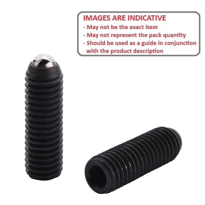 1231916 | PLBT-100M-160-CS-008 (PK-10) --- Ball Threaded Plungers - M10 - 10x1.5mm - 16 mm - 5 N Steel Body - Stainless Steel 303/304 Similar to A2, 18-8 HRB80 Plunger