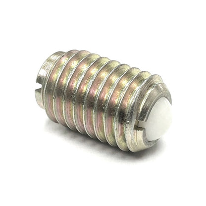 1059332 | PLBT-048F-130-CN-007 (Each) --- Ball Threaded Plungers - 10-32 UNF - 4.76mm - 13 mm - 2.2 N - Steel Body with Nylon Ball Plunger