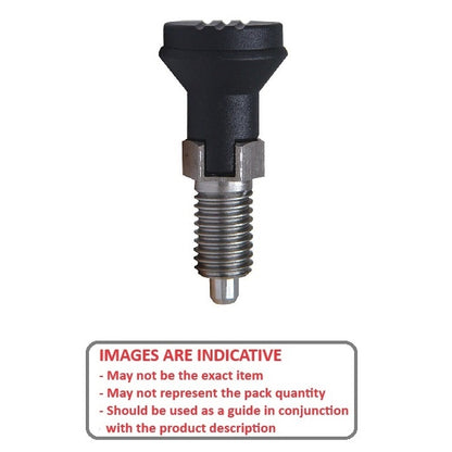 Piston d'indexation 3/8-24 UNF x 17 mm - Verrouillage avec bouton et frein filet en acier - Indexation - MBA (1 pièce)