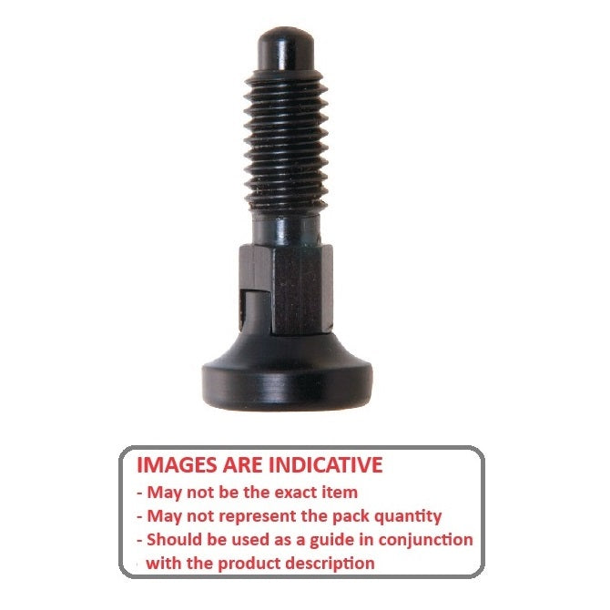 1091138 | PLST-100M-200-HCL-LK-009 (Each) --- Spring Plungers - M10 - 10x1.5mm - 20 mm - 1 N Acetal Handle - Steel Plunger