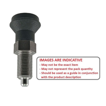 1068095 | PLIT-030-060-075-32-KP-S3 (Each) --- Indexing Pull Knob Plungers - M6 Fine - 6x0.75mm - 31.5 mm - 0.5 N Stainless and Plastic - Stainless Steel 303 Similar to A2, 304, 18-8 Plunger