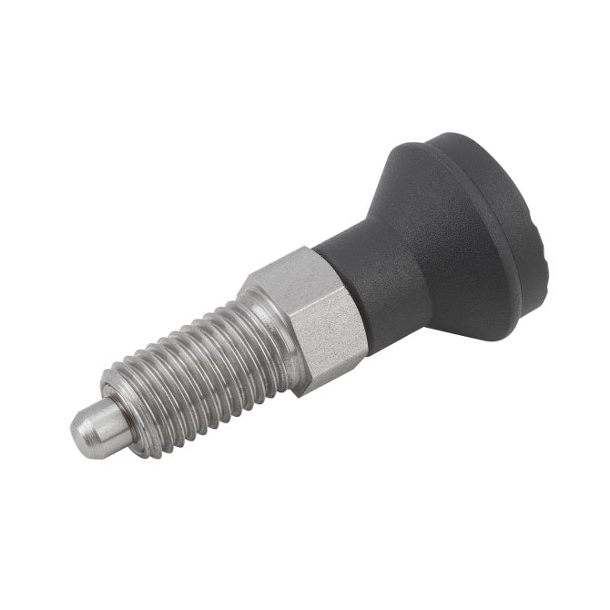 1082184 | PLIT-040-080-100-39-KP-S3 (Each) --- Indexing Pull Knob Plungers - M8 Fine - 8x1mm - 38.5 mm - 0.6 N Stainless and Plastic - Stainless Steel 303 Similar to A2, 304, 18-8 Plunger