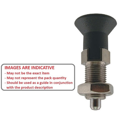 1092641 | PLIT-050-100-100-44-LKPN-S3 (Each) --- Indexing Pull Knob Plungers - M10x1 - Extra Fine - 43.5 mm - 0.5 N Stainless and Plastic - Stainless Steel 303 Similar to A2, 304, 18-8 Plunger