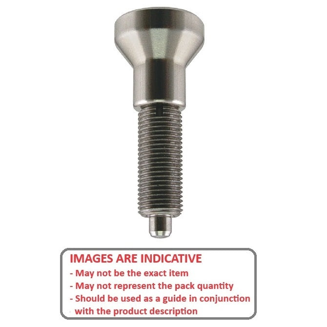 Stantuffo di indicizzazione M12x1,5 fine x 59 mm - Manopola senza collare in acciaio inossidabile di grado 303 - Indicizzazione - MBA (confezione da 1)