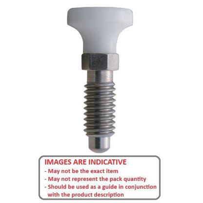 1086701 | PLST-095C-191-HS-009 (Each) --- Spring Plungers - 3/8-16 UNC - 9.53mm - 19.1 mm - 1.1 N Acetal Handle - Stainless Steel with Acetal Plunger