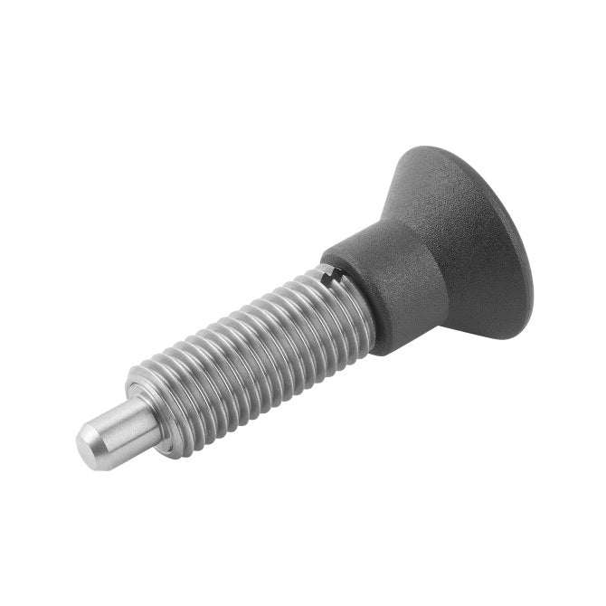 1099175 | PLIT-060-120-150-52-KPU-S3 (Each) --- Indexing Pull Knob Plungers - M12x1.5 - Fine - 51.7 mm - 2.7 N No Collar - Stainless Steel 303 Similar to A2, 304, 18-8 Plunger