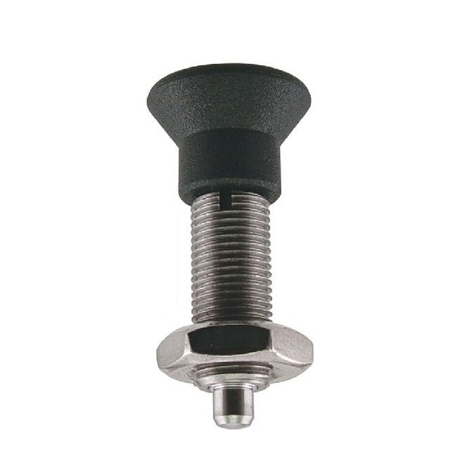 Indexing Pull Knob Plungers - M16 Extra Fine - 16x1.5mm - 68 mm - 6.8 N No Collar - Stainless Steel 303 Similar to A2, 304, 18-8 